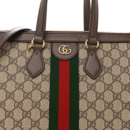 Gucci GG Supreme Monogram Web Medium Ophidia Tote Bag Brown 8 of 10