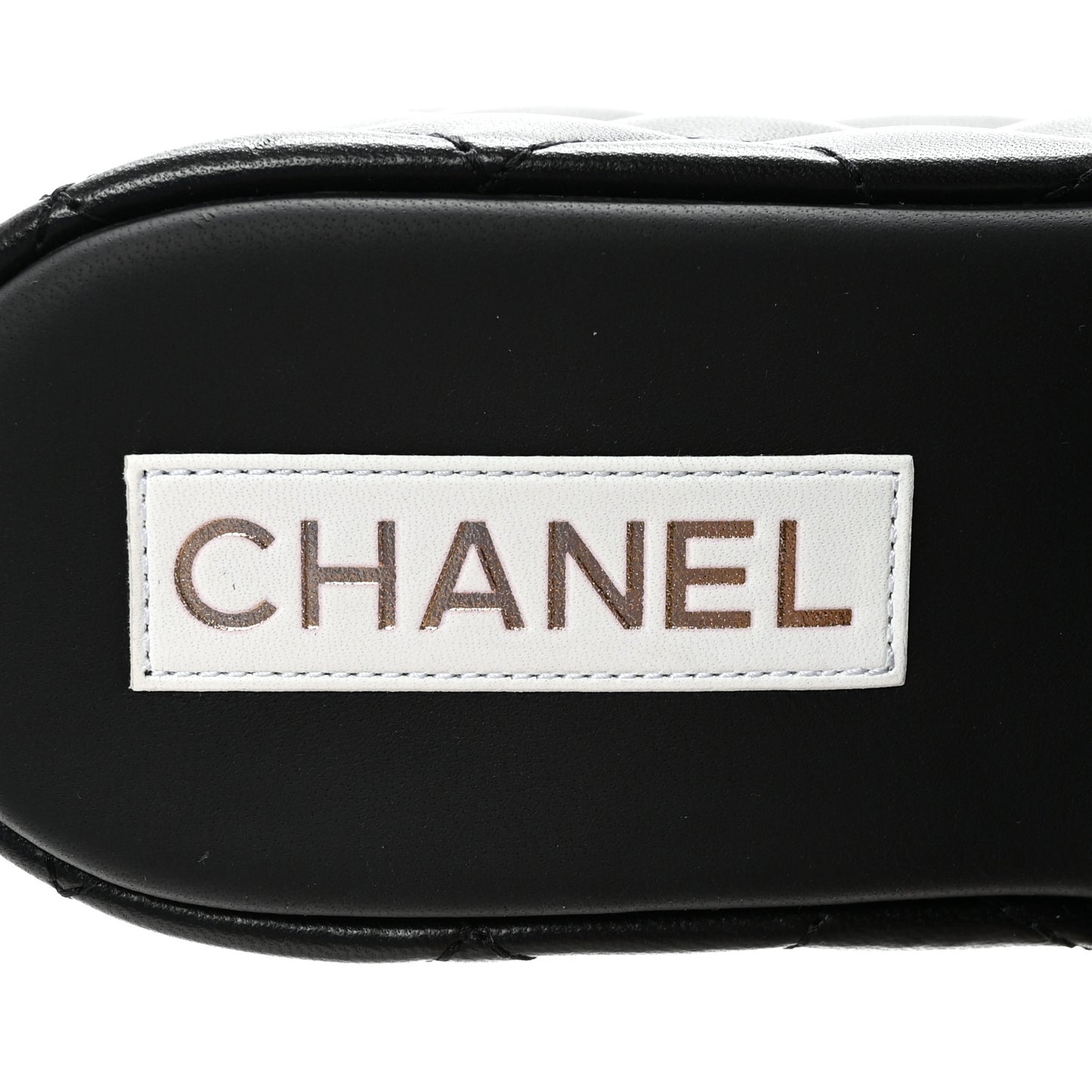 Lambskin Quilted CC Mules Wedge Sandals 39 Black