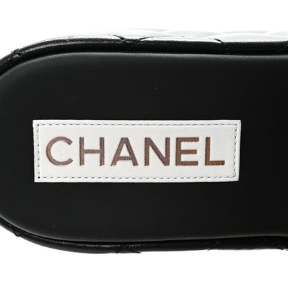 Chanel Lambskin Quilted CC Mules Wedge Sandals 39 Black 8 of 10