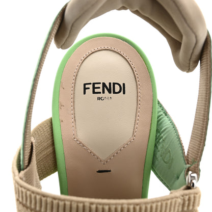 Fendi Mesh Vitello Floral Embroidered Colibri Lite 85mm Slingback Pumps 37 Edamame 7 of 10