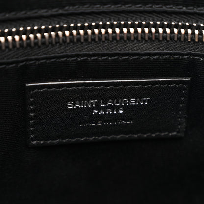 Saint Laurent Raffia Linen Calfskin Rive Gauche Tote Black 6 of 10