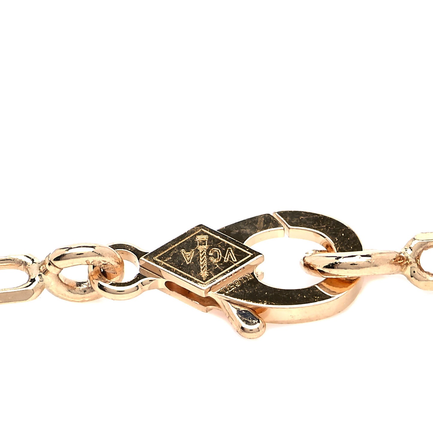 18K Yellow Gold 5 Motifs Guilloche Vintage Alhambra Bracelet