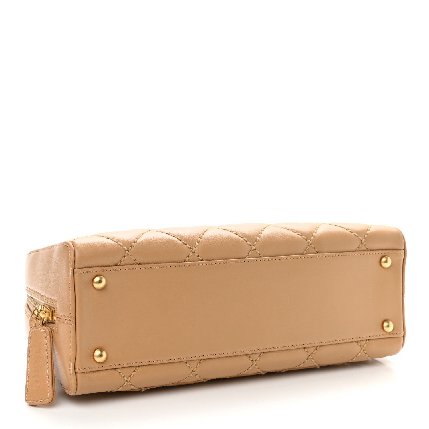 Chanel Calfskin Stitch Surpique Bowler Beige 4 of 10