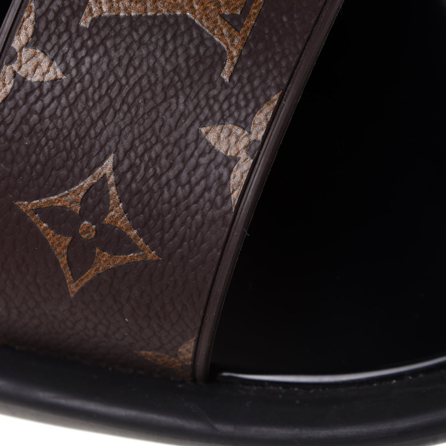 Monogram Sunbath Flat Mule Sandals 41 Black