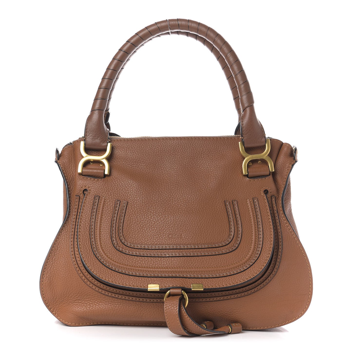 Calfskin Medium Marcie Satchel Tan