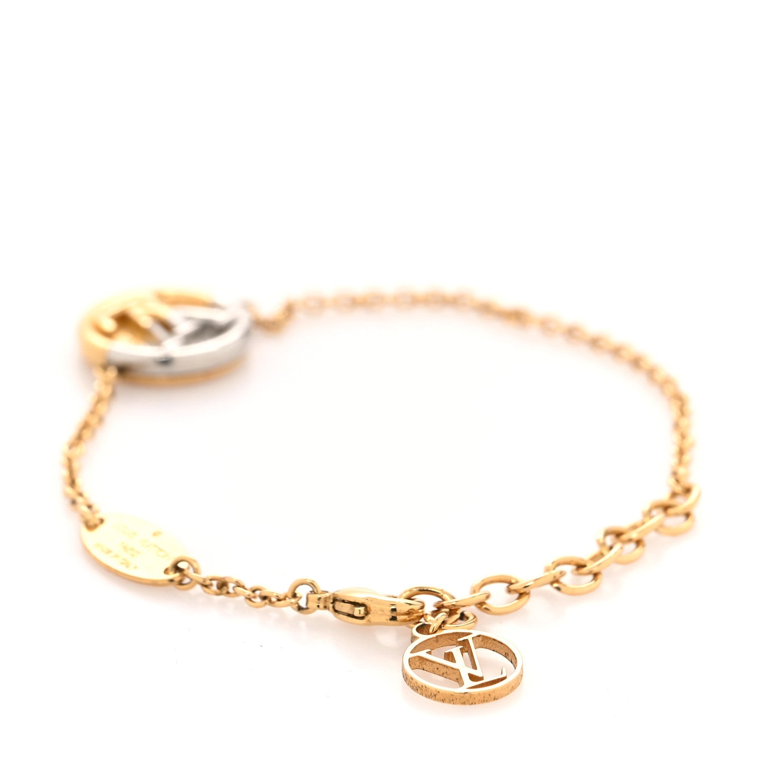 Louis Vuitton Metal L To V Bracelet Gold Silver 3 of 5