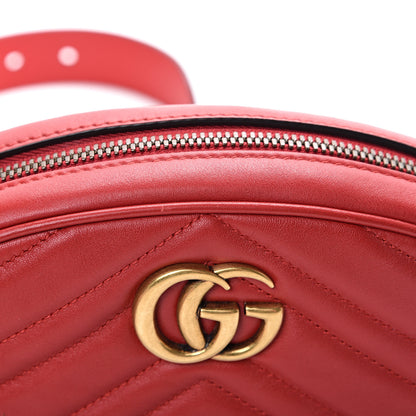 Gucci Calfskin Matelasse GG Marmont Belt Bag 75 30 Hibiscus Red 14 of 14