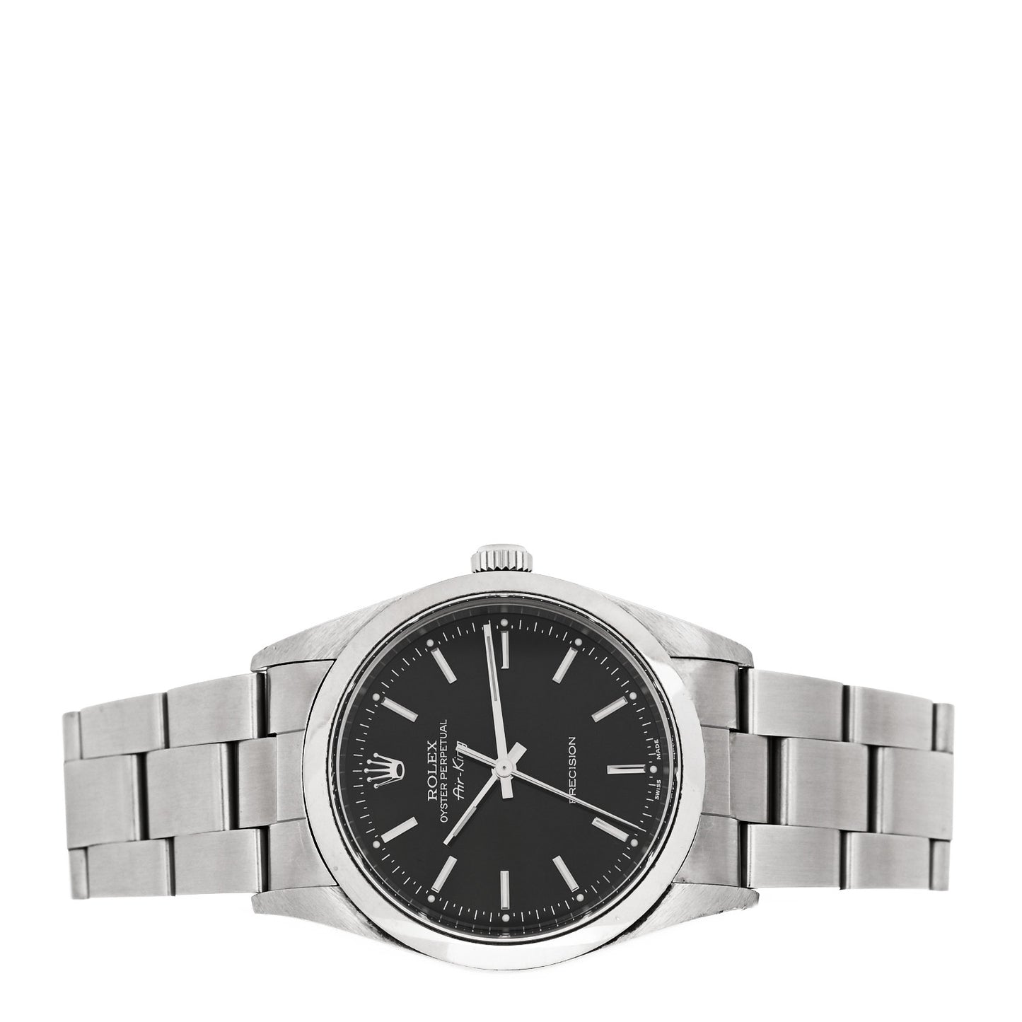 Stainless Steel 34mm Air-King Oyster Perpetual Precision Watch Black 14000