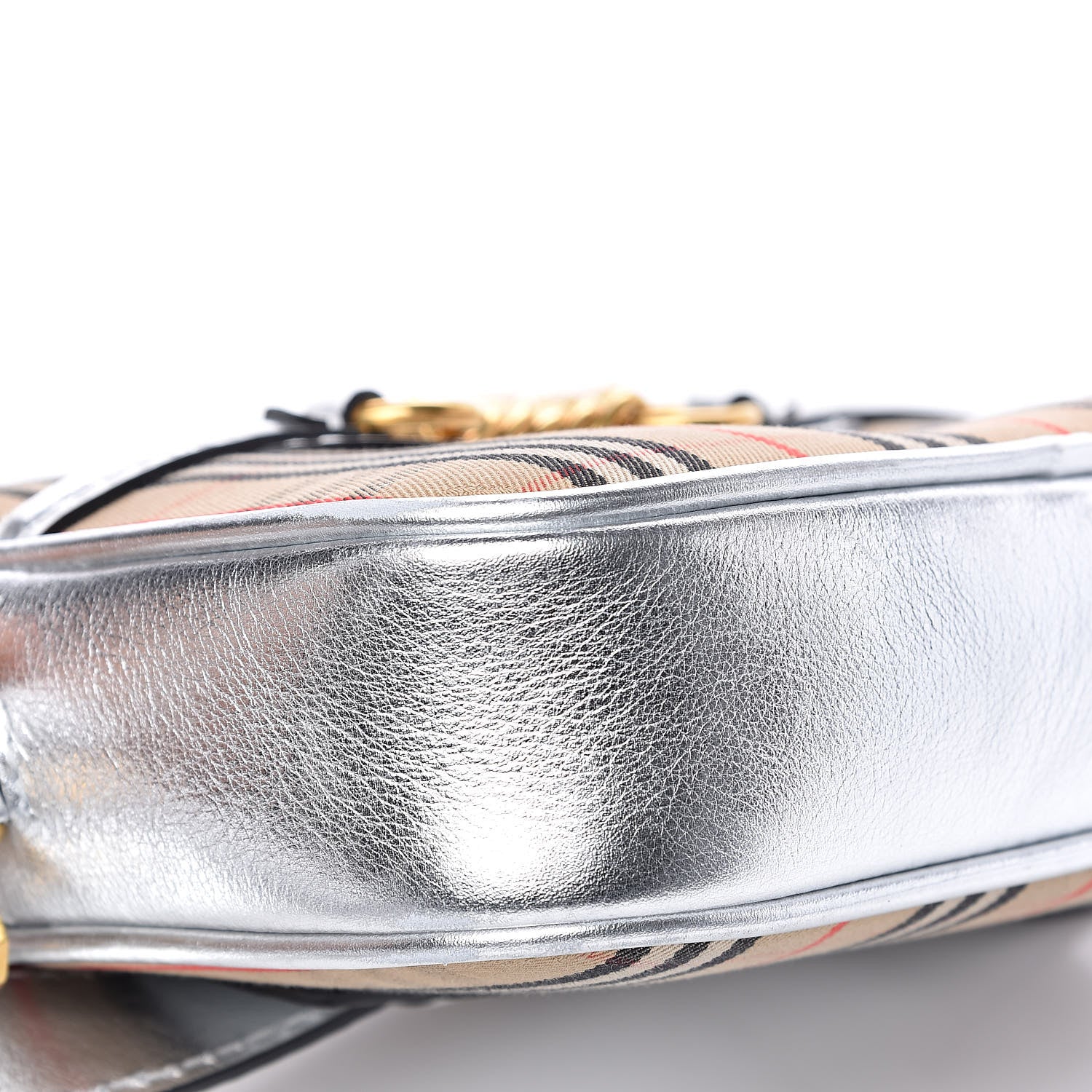 Burberry Smooth Calfskin 1983 Knight Check Link Bum Bag Silver 7 of 10