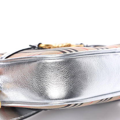 Burberry Smooth Calfskin 1983 Knight Check Link Bum Bag Silver 7 of 10