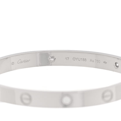 Cartier 18K White Gold 4 Diamond Love Bracelet 17 3 of 8
