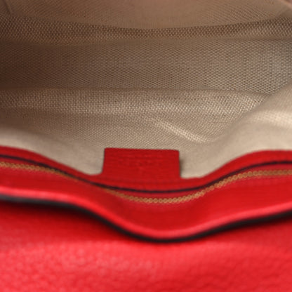 Gucci Pebbled Calfskin Medium Soho Flap Crossbody Vibrant Red 5 of 10