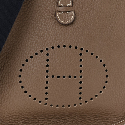 Hermes Taurillon Clemence Amazone Evelyne TPM Etoupe Bleu Indigo 8 of 11