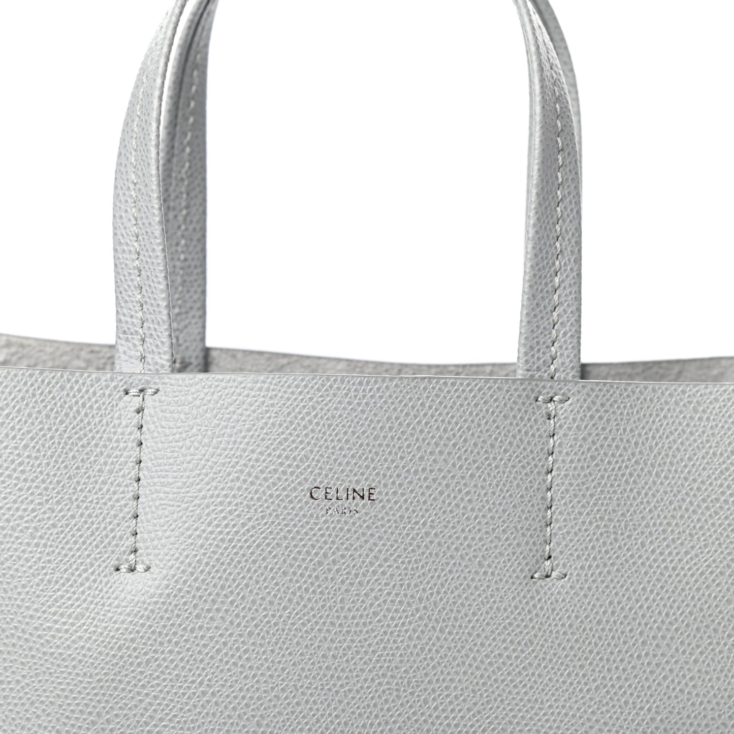 Grained Calfskin Small Vertical Cabas Mineral