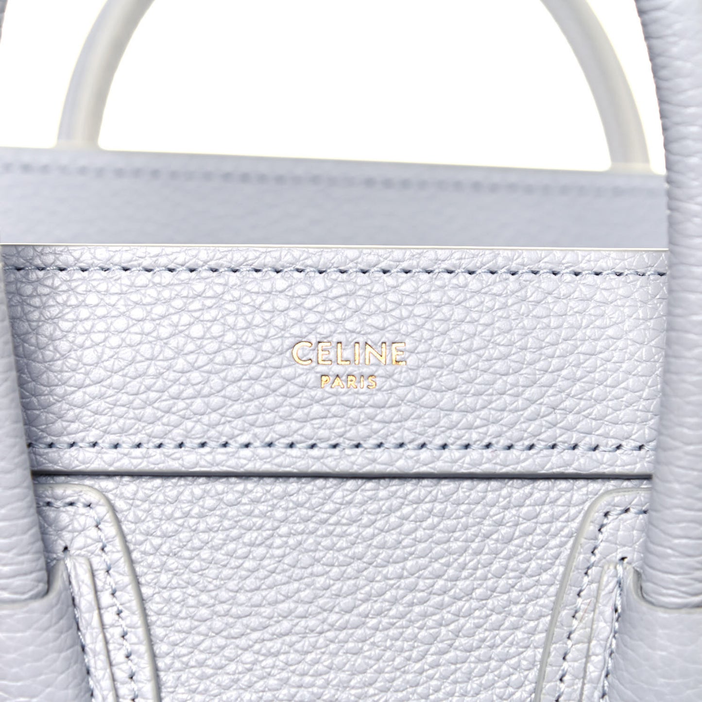 Drummed Calfskin Nano Luggage Pearl
