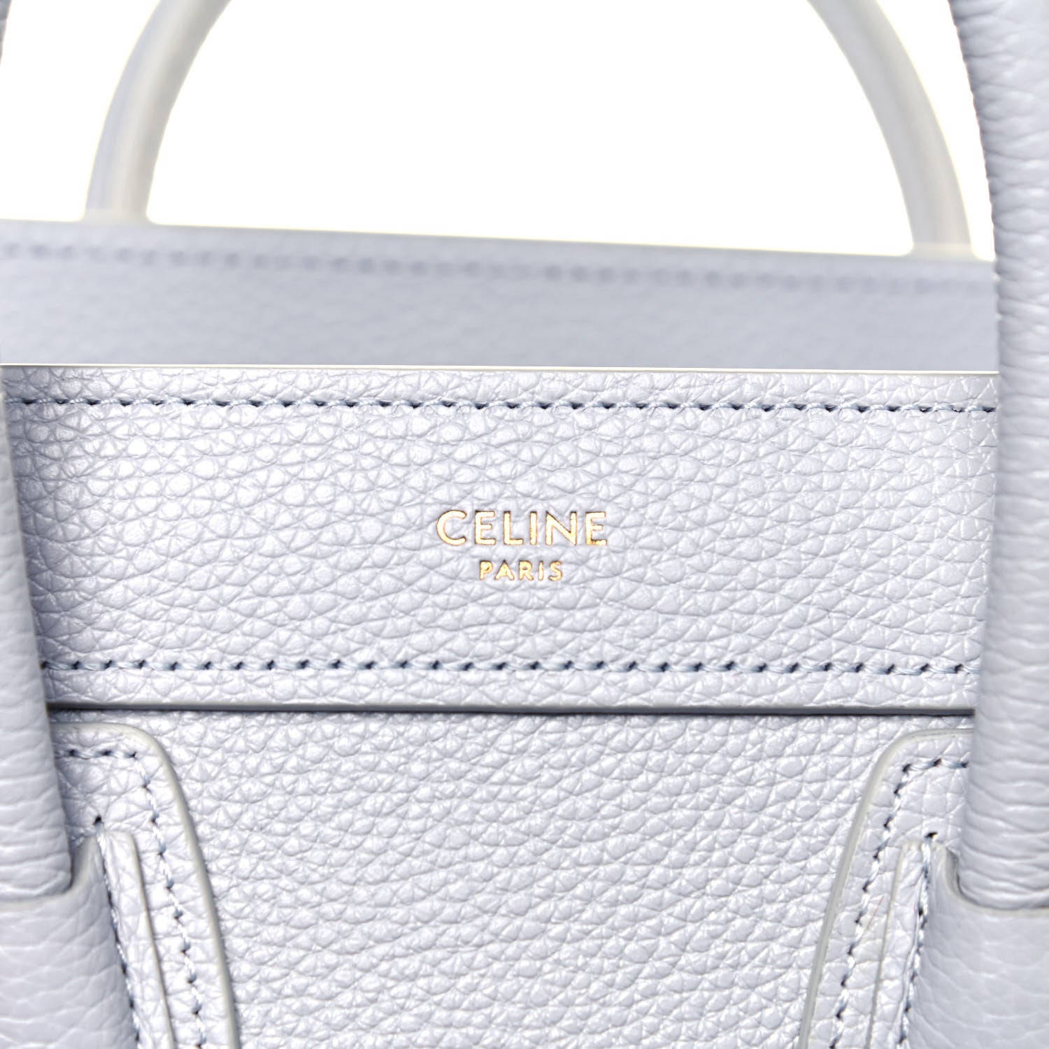 Celine Drummed Calfskin Nano Luggage Pearl 6 of 14