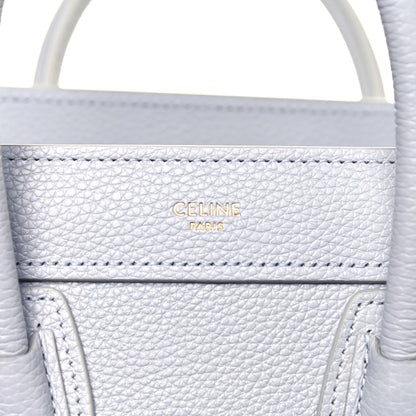 Celine Drummed Calfskin Nano Luggage Pearl 6 of 14