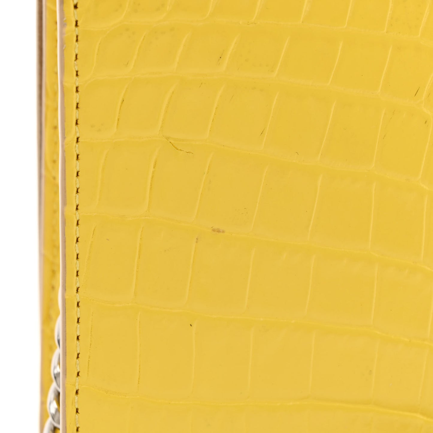 Calfskin Crocodile Embossed Skull Mini Crossbody Bag Yellow