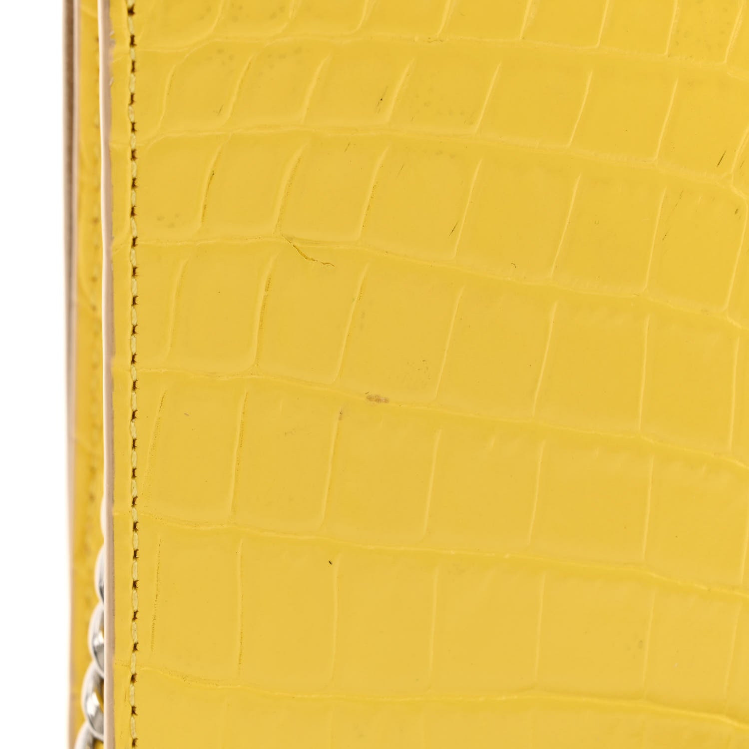 Alexander McQueen Calfskin Crocodile Embossed Skull Mini Crossbody Bag Yellow 12 of 12