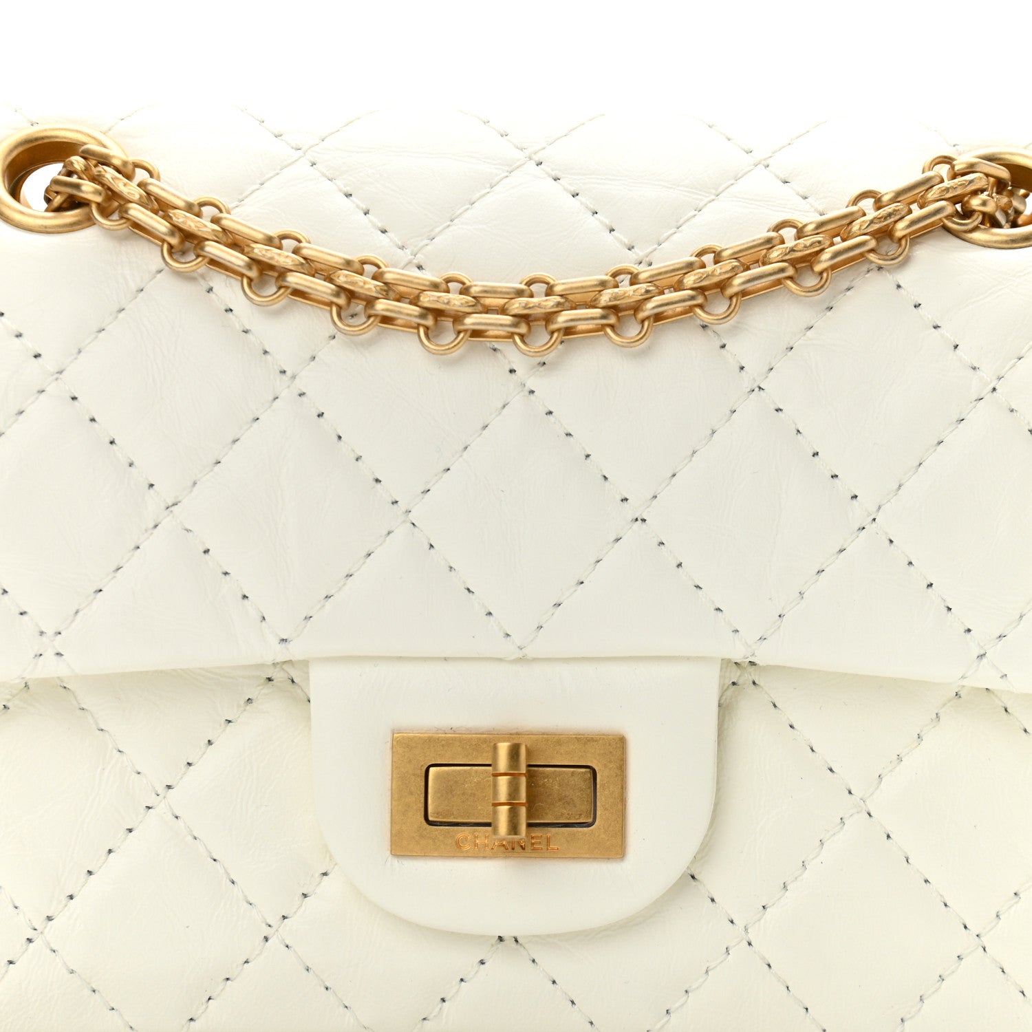 Chanel Aged Calfskin Quilted 2.55 Reissue Mini Flap White 8 of 11