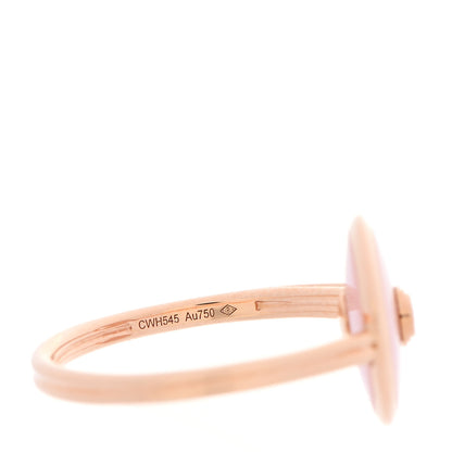 Cartier 18K Pink Gold Diamond Pink Opal Amulette de Cartier Ring 51 5.75 5 of 6