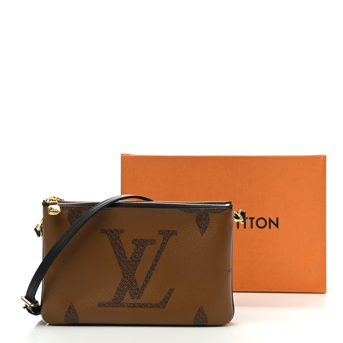 Reverse Monogram Giant Double Zip Pochette