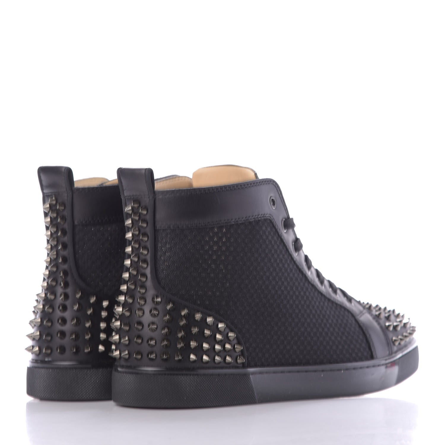 Christian Louboutin Calf Mesh AC Lou Spikes 2 Flat Sneakers 43.5 Black 4 of 10