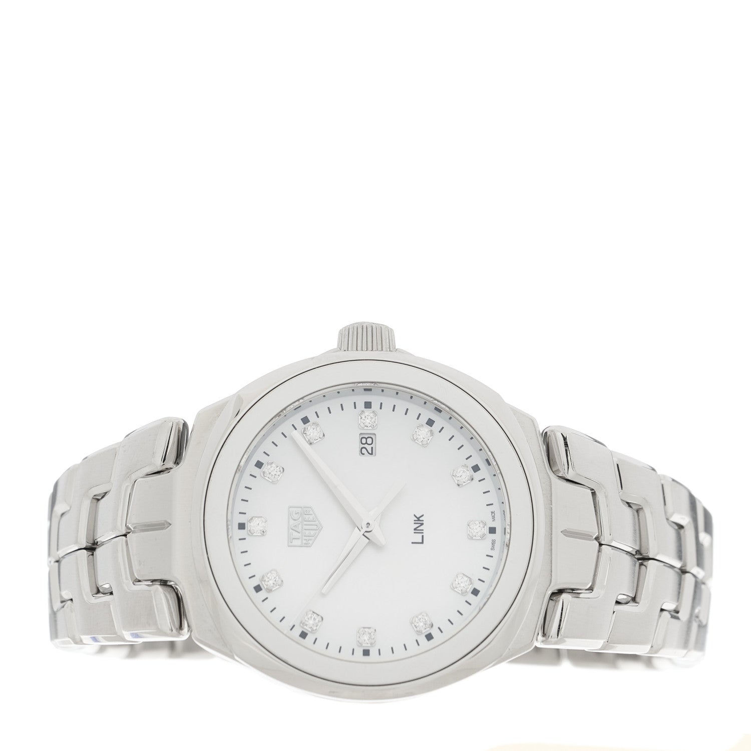 Tag Heuer Stainless Steel Diamond Mother of Pearl 32mm Link Quartz Watch WBC1312 2 of 4