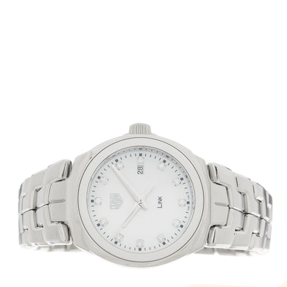 Tag Heuer Stainless Steel Diamond Mother of Pearl 32mm Link Quartz Watch WBC1312 2 of 4