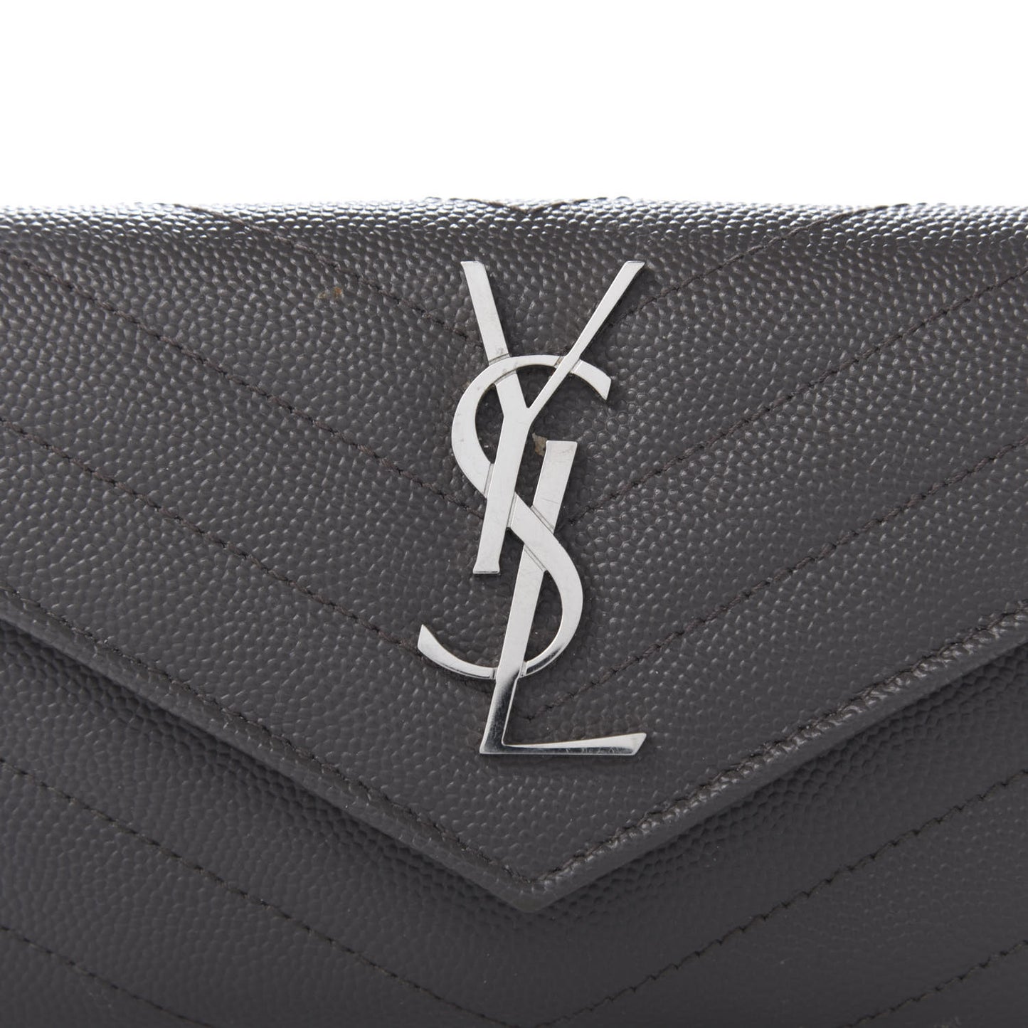 Grain De Poudre Matelasse Chevron Small Monogram Envelope Wallet Earth
