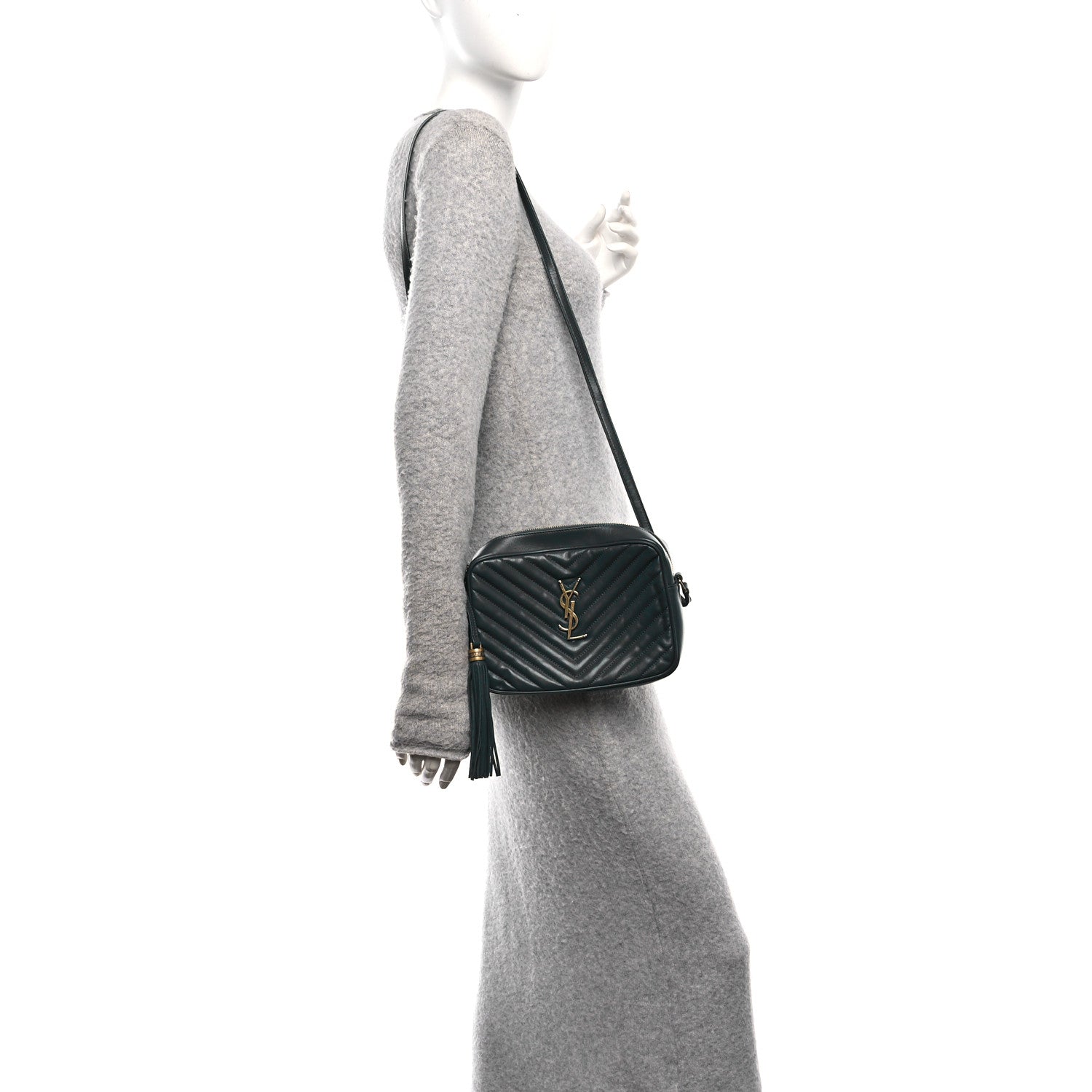 Saint Laurent Calfskin Matelasse Monogram Lou Camera Bag Sea Turquoise 2 of 11