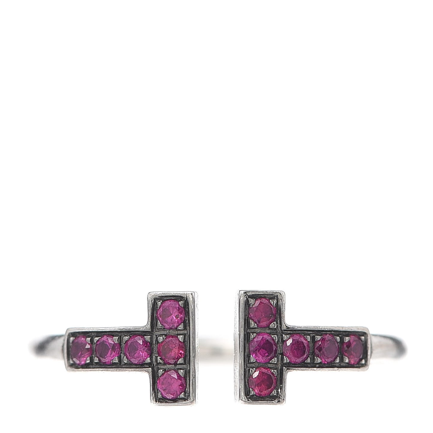 18K White Gold Ruby T Wire Ring 49 4.75