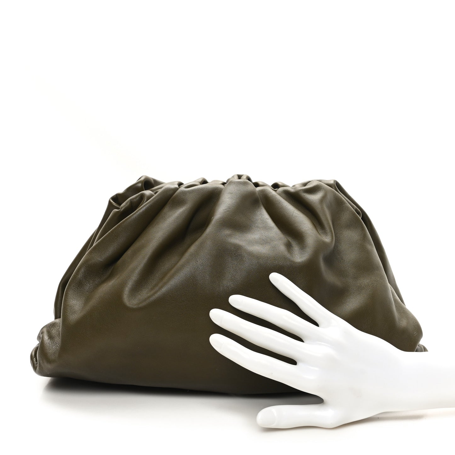 Smooth Butter Calf The Pouch Oversized Clutch Kaki Fondent