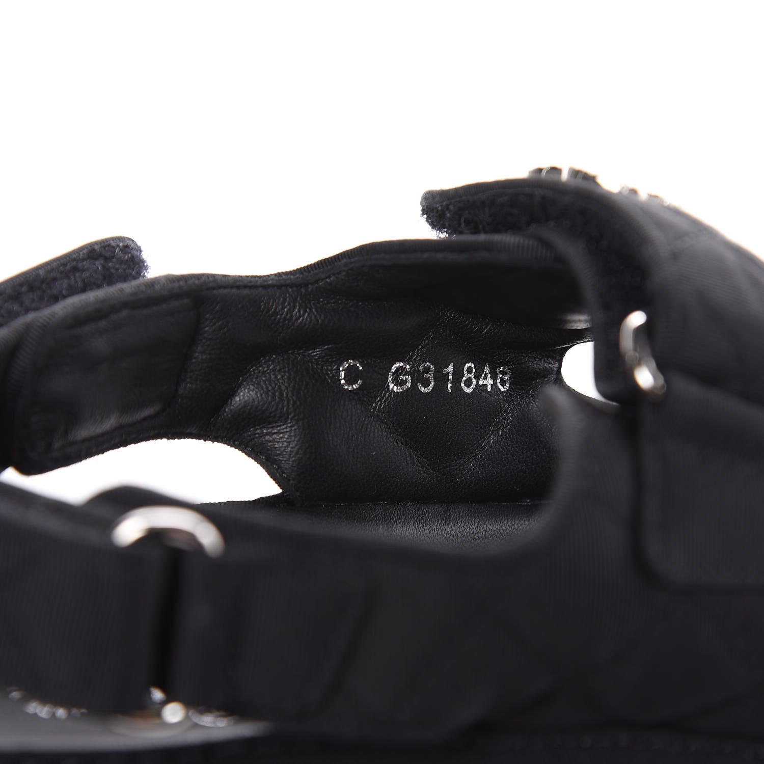 Chanel Grosgrain CC Crystal Flat Sandals 36 Black 6 of 9