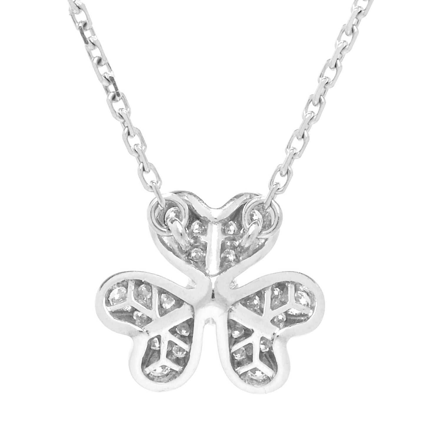 18K White Gold Diamond Mini Frivole Pendant Pave Necklace