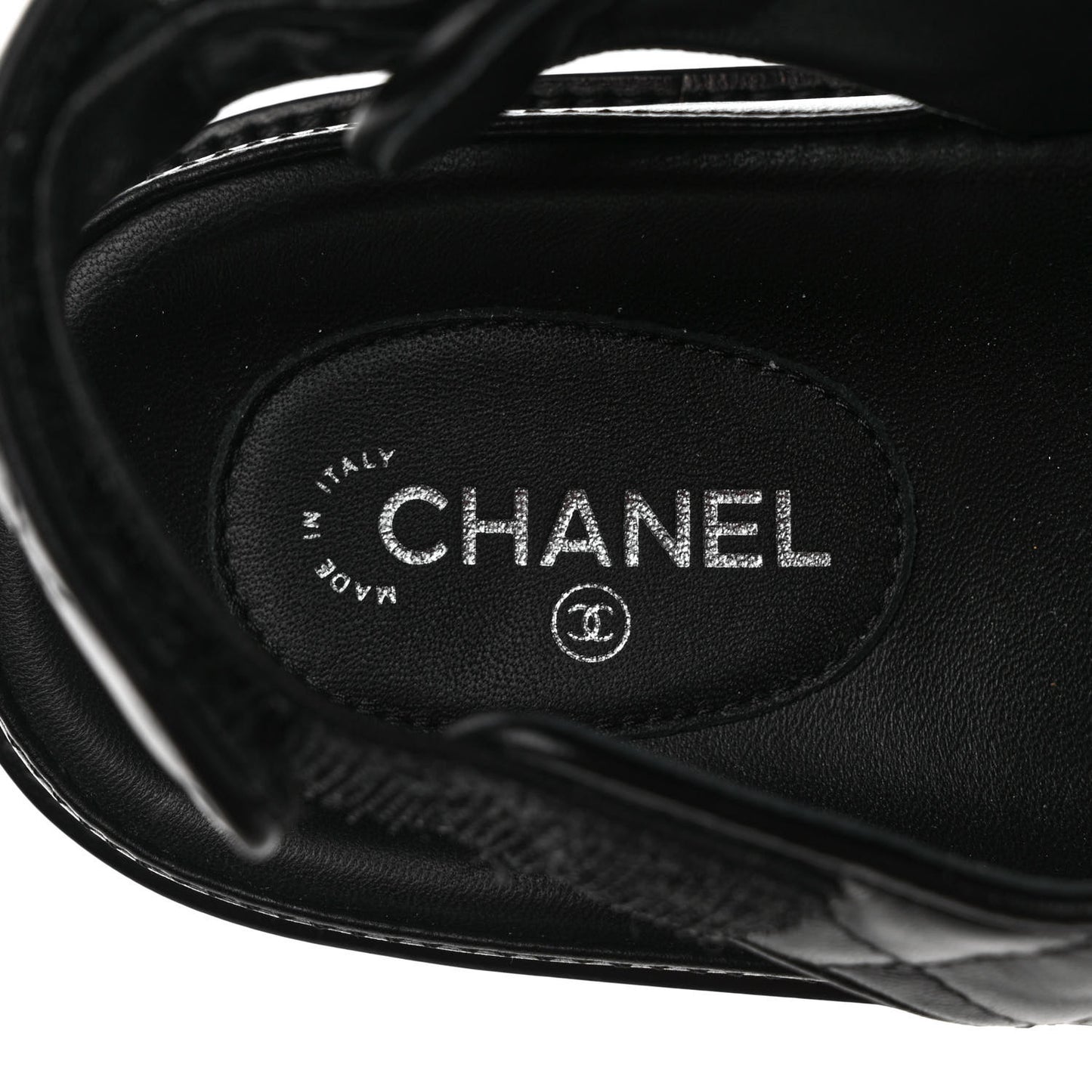 Grained Calfskin Velcro Dad Sandals 38 Black