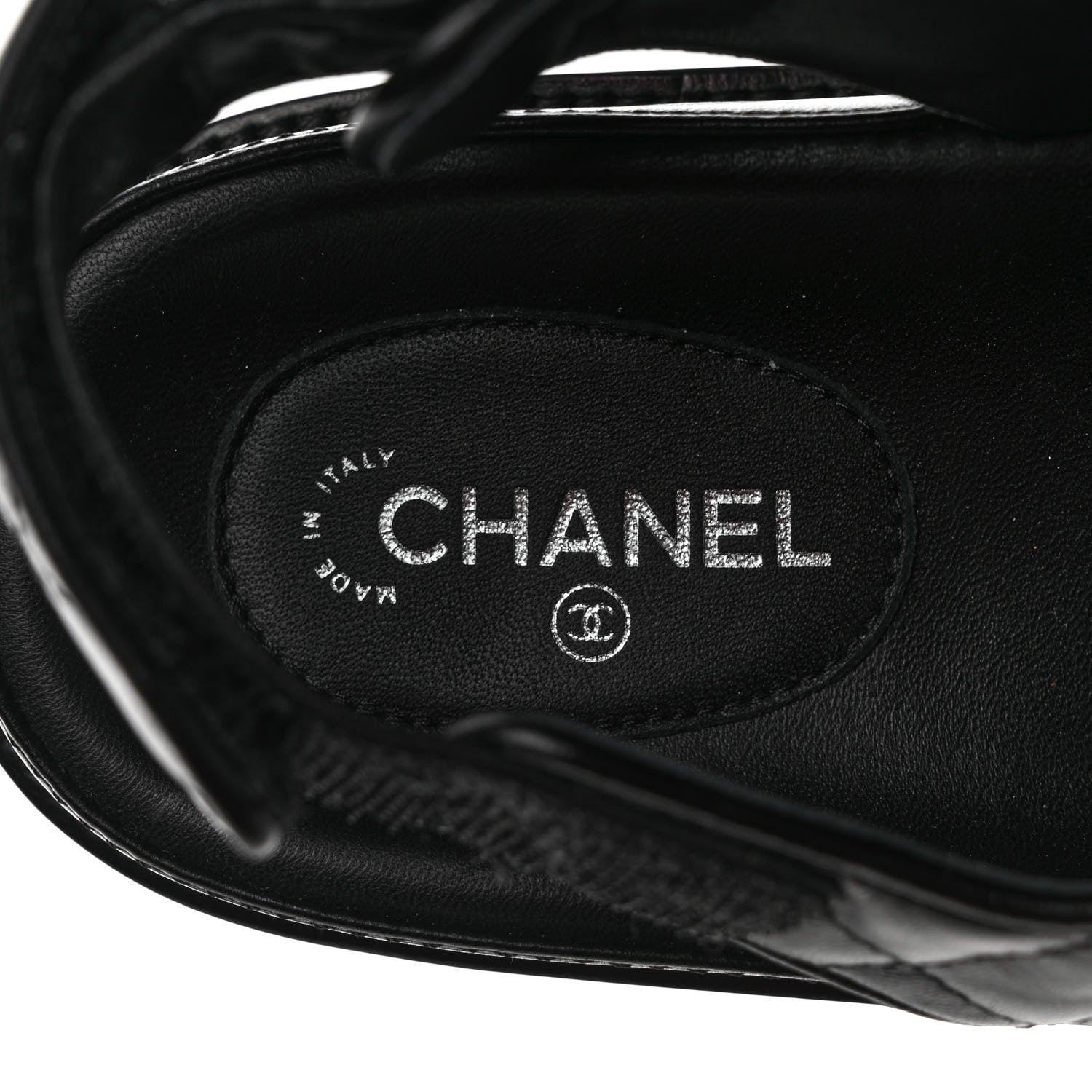 Chanel Grained Calfskin Velcro Dad Sandals 38 Black 7 of 8