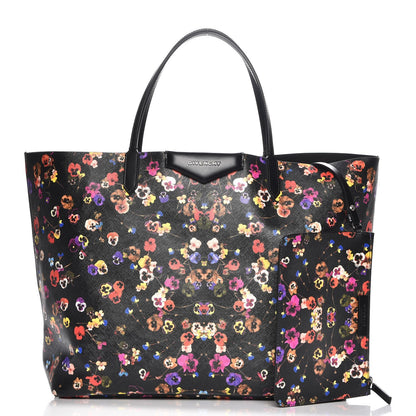 Givenchy Coated Canvas Pansy Print Large Antigona Tote Black 1 of 7