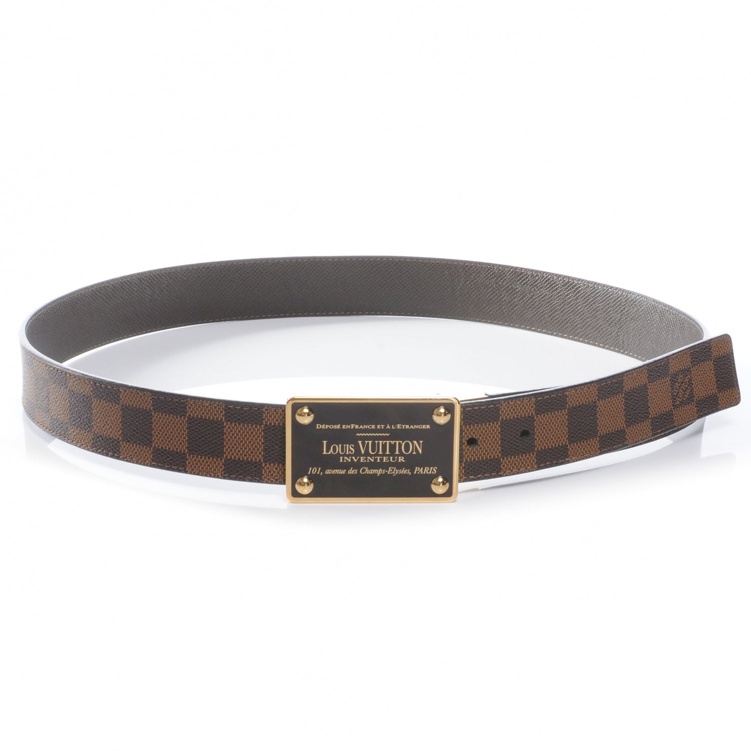 Louis Vuitton Damier Ebene Inventeur Reversible Belt 100 40 1 of 5
