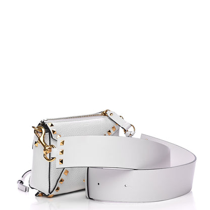Valentino Garavani Grainy Calfskin Small Rockstud Hype Shoulder Bag White 3 of 10