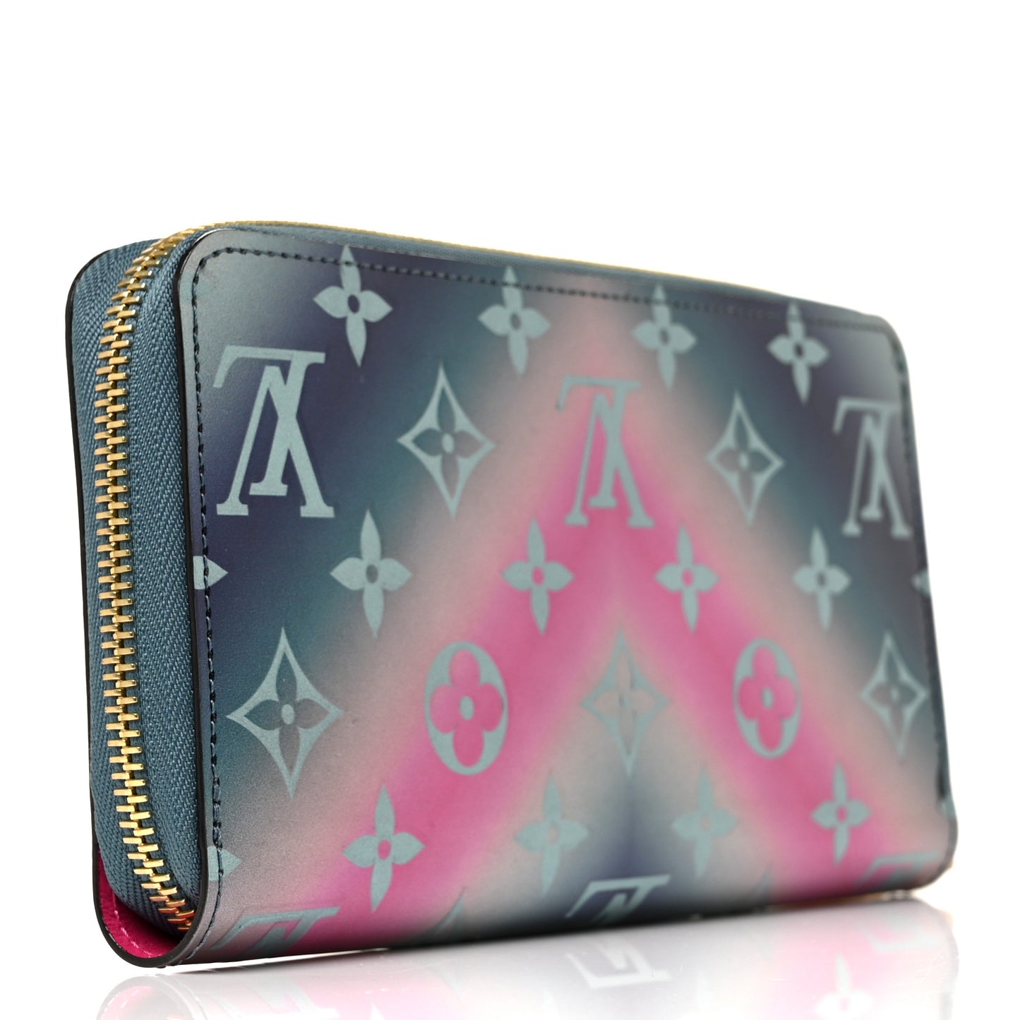 Metallic Vernis Degrade Zippy Wallet Blue Pink