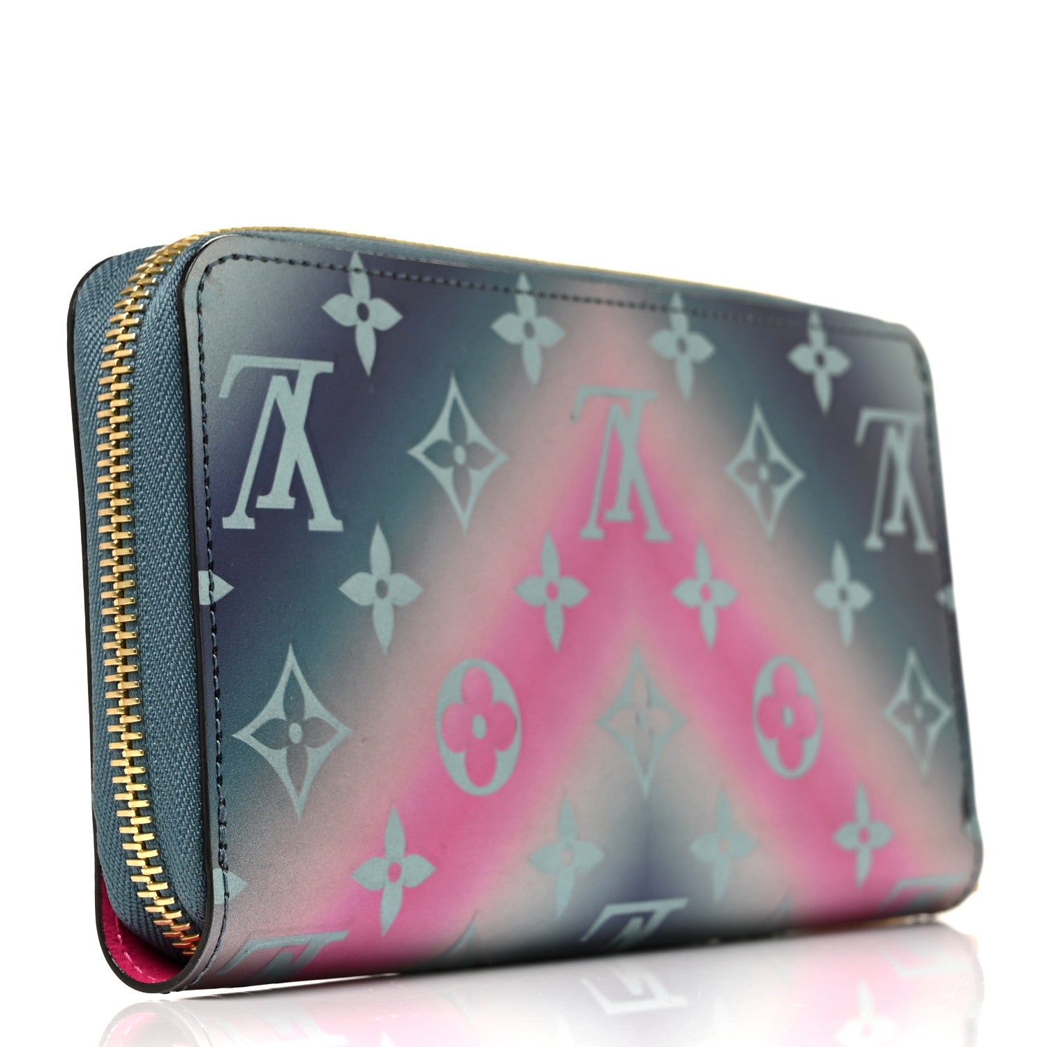 Louis Vuitton Metallic Vernis Degrade Zippy Wallet Blue Pink 3 of 8
