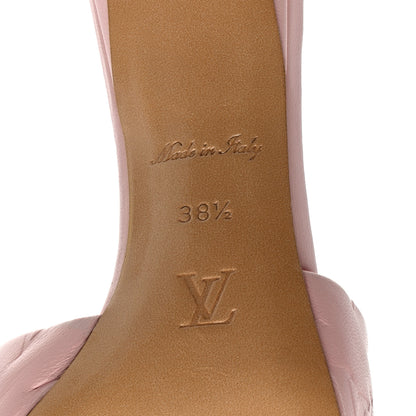 Louis Vuitton Lambskin Embossed Monogram Revival Mid Heel Mules 38.5 Rose Claire 6 of 8