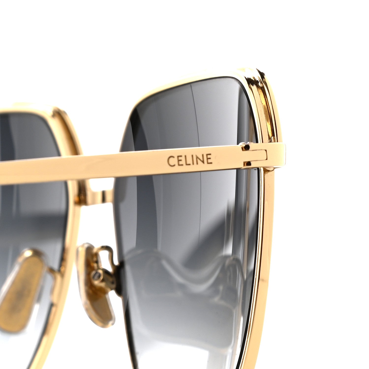 Celine Square Sunglasses Shiny Endura Gold Gradient Smoke 8 of 8