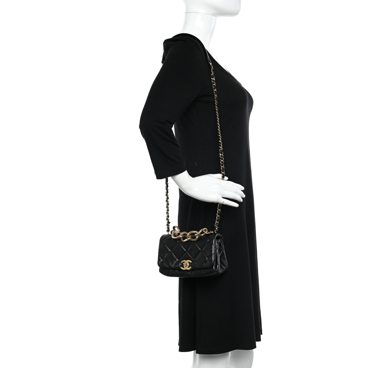Chanel Lambskin Quilted Mini Color Match Flap Black 2 of 11