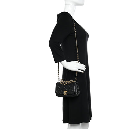 Chanel Lambskin Quilted Mini Color Match Flap Black 2 of 11