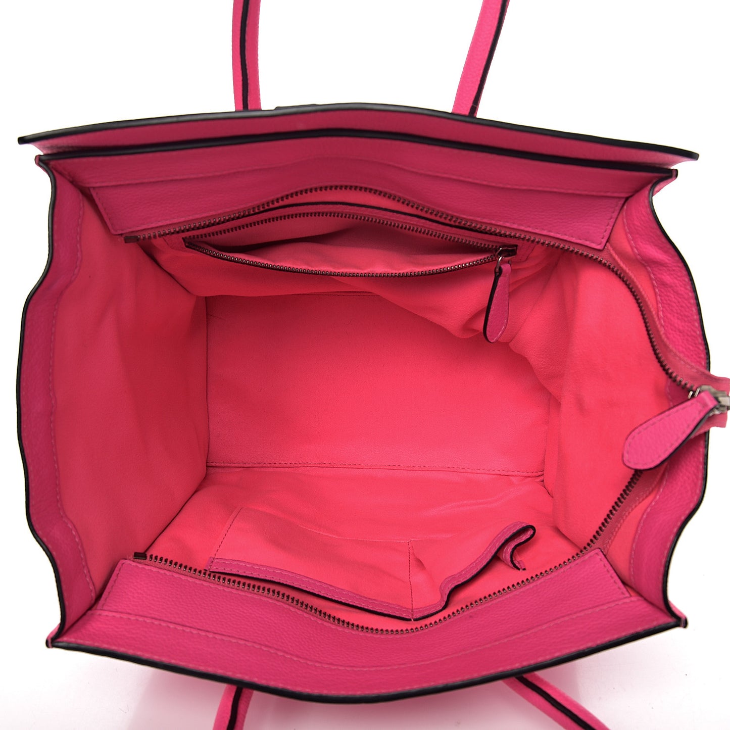 Drummed Calfskin Mini Luggage Fluo Pink