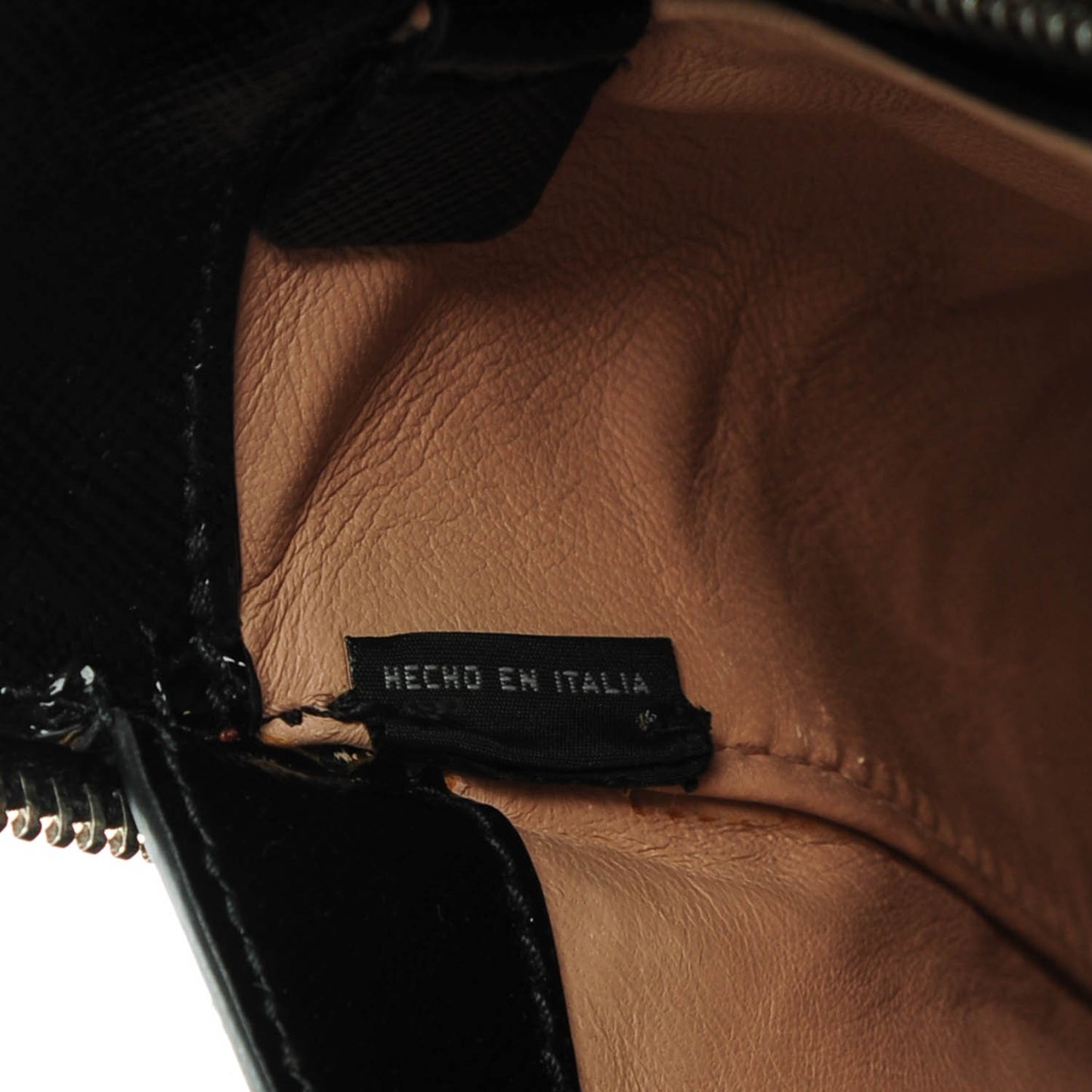 Saffiano Vernice Crystal Pyramid Bag Black