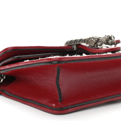 Gucci Tweed GG Monogram Super Mini Dionysus Shoulder Bag White Black Romantic Cherry 8 of 9