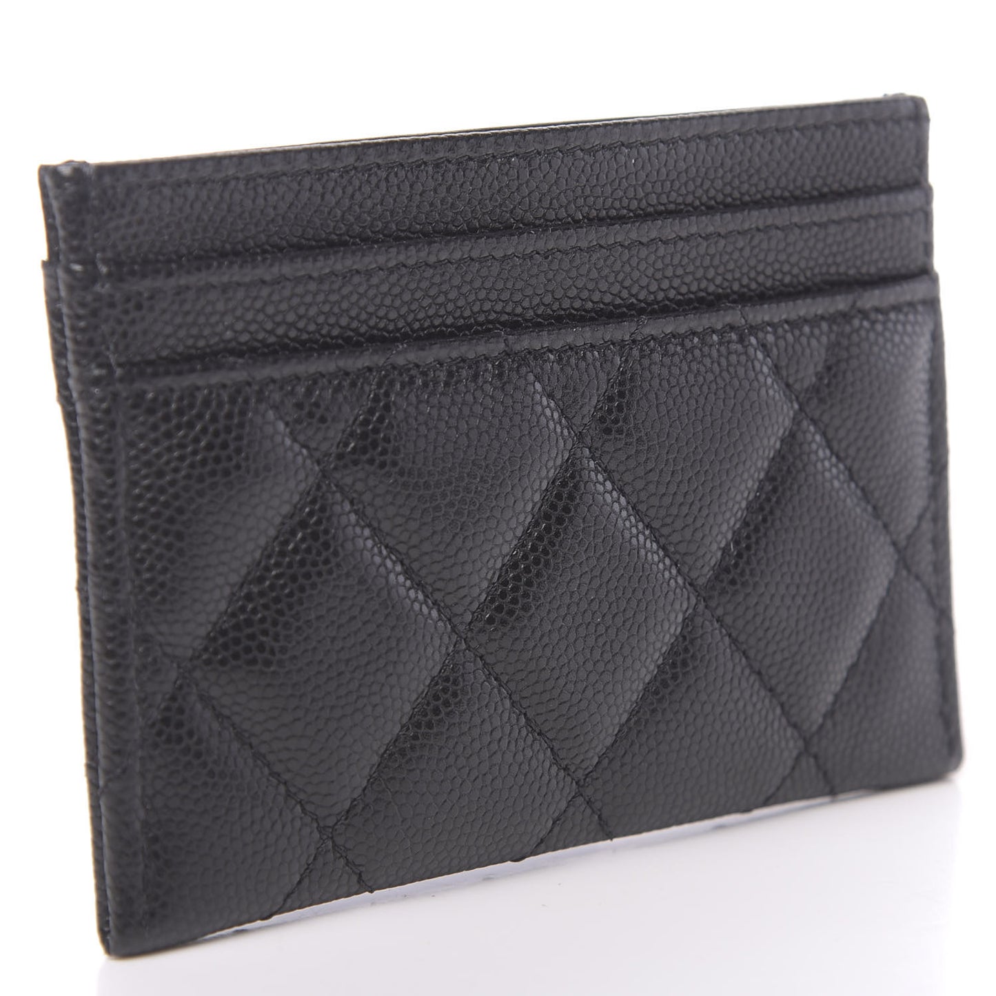 Caviar Quilted My Everything Card Holder Black